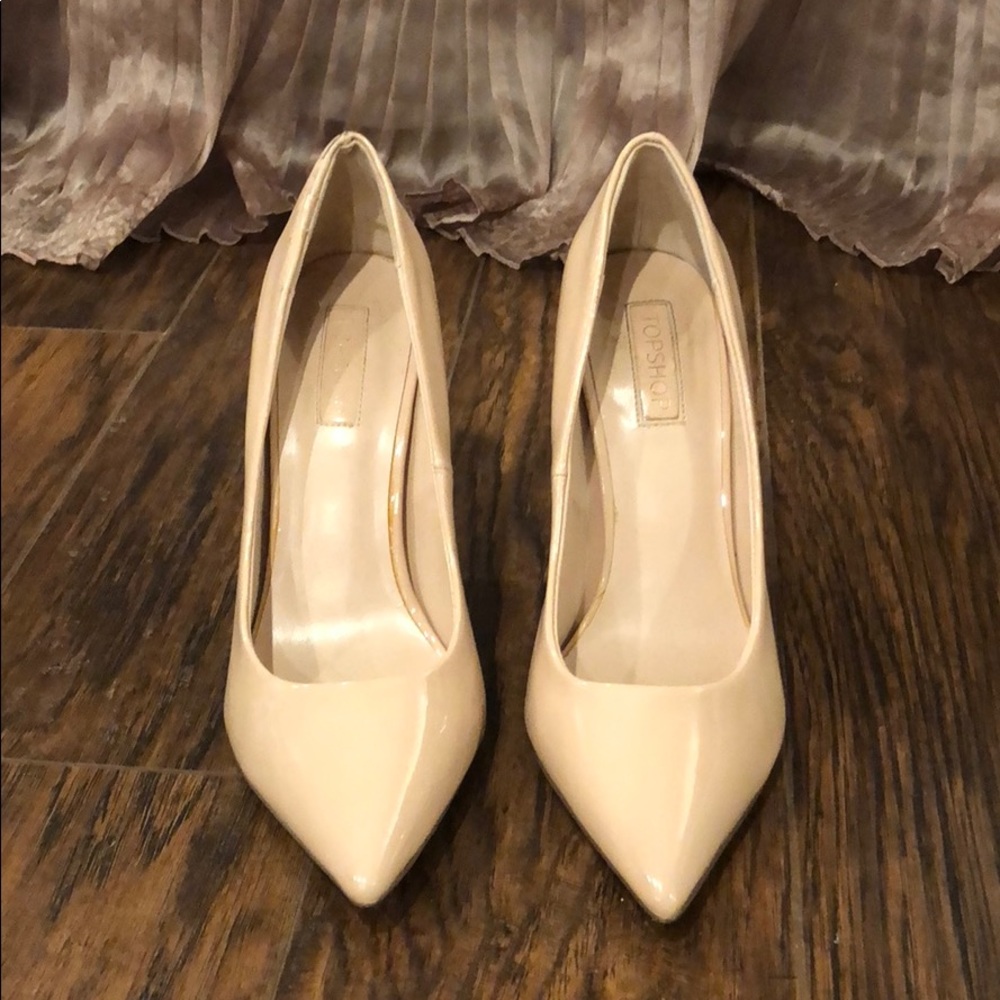 TopShop Nude Patent Stilettos